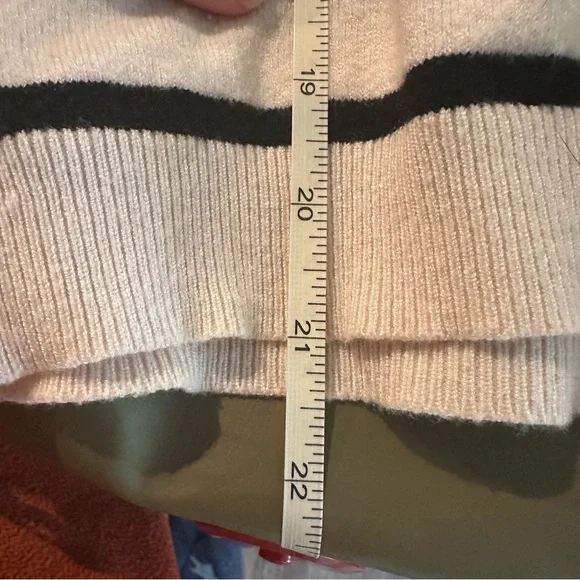 Striped Black and Cream Women's Sweater - Picture 6 of 6